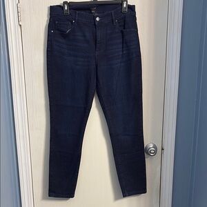 Ann Taylor Factory Blue Skinny Jeans with Classic Denim Texture